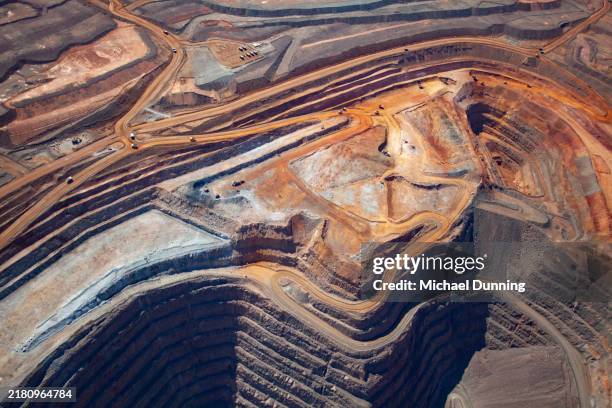 kalgoorlie gold mine aerial - kalgoorlie stock pictures, royalty-free photos & images