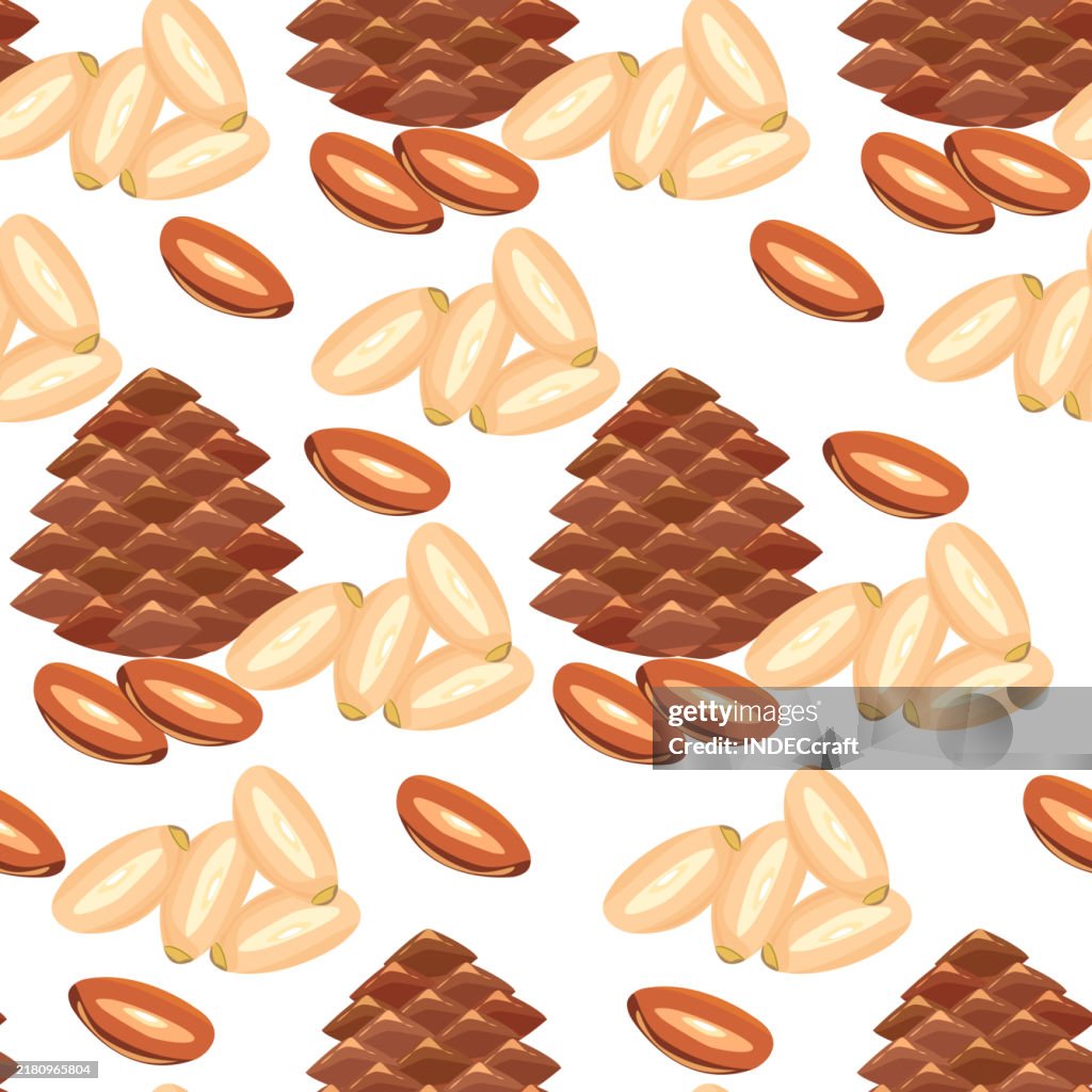 Pine nut seamless pattern