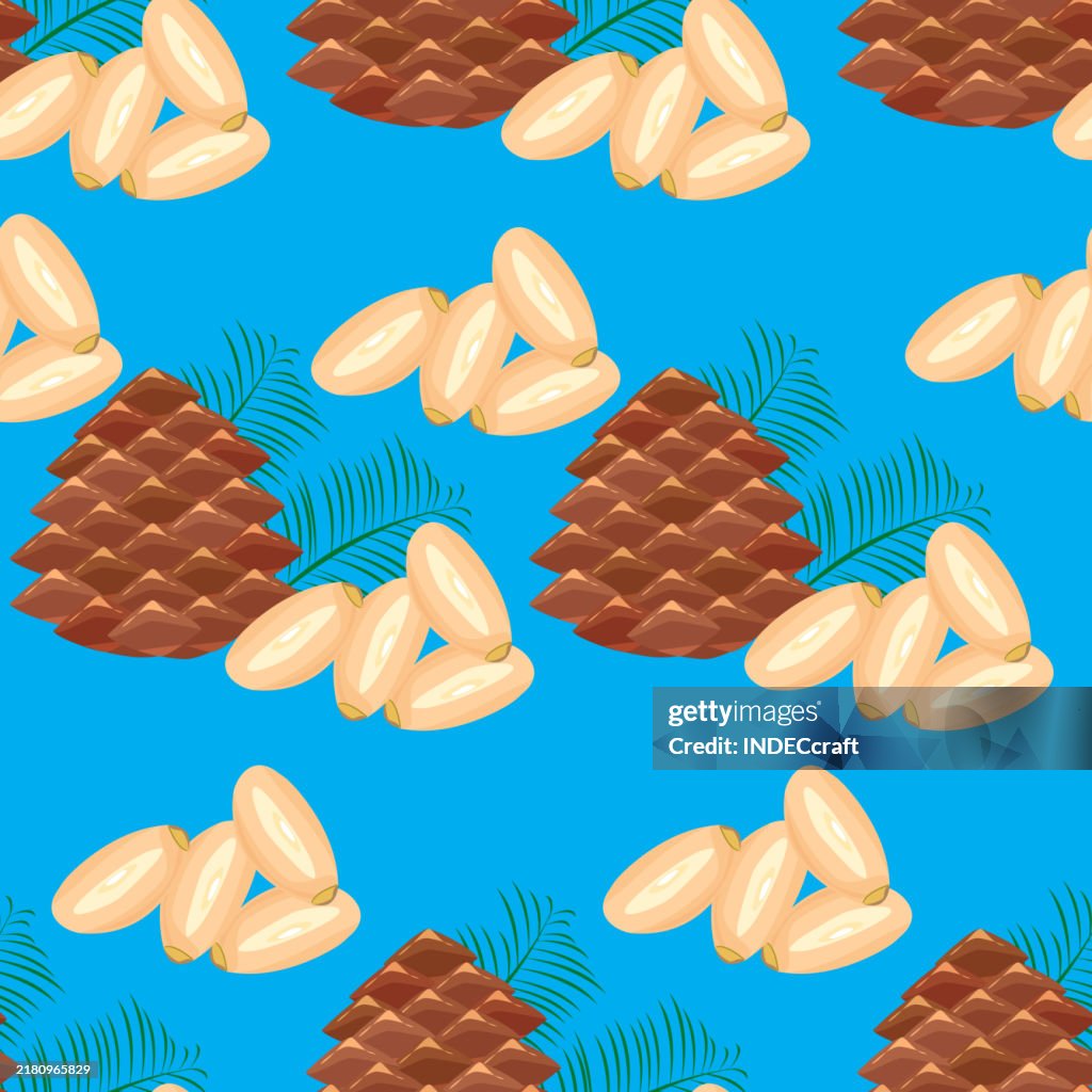 Pine nut seamless pattern