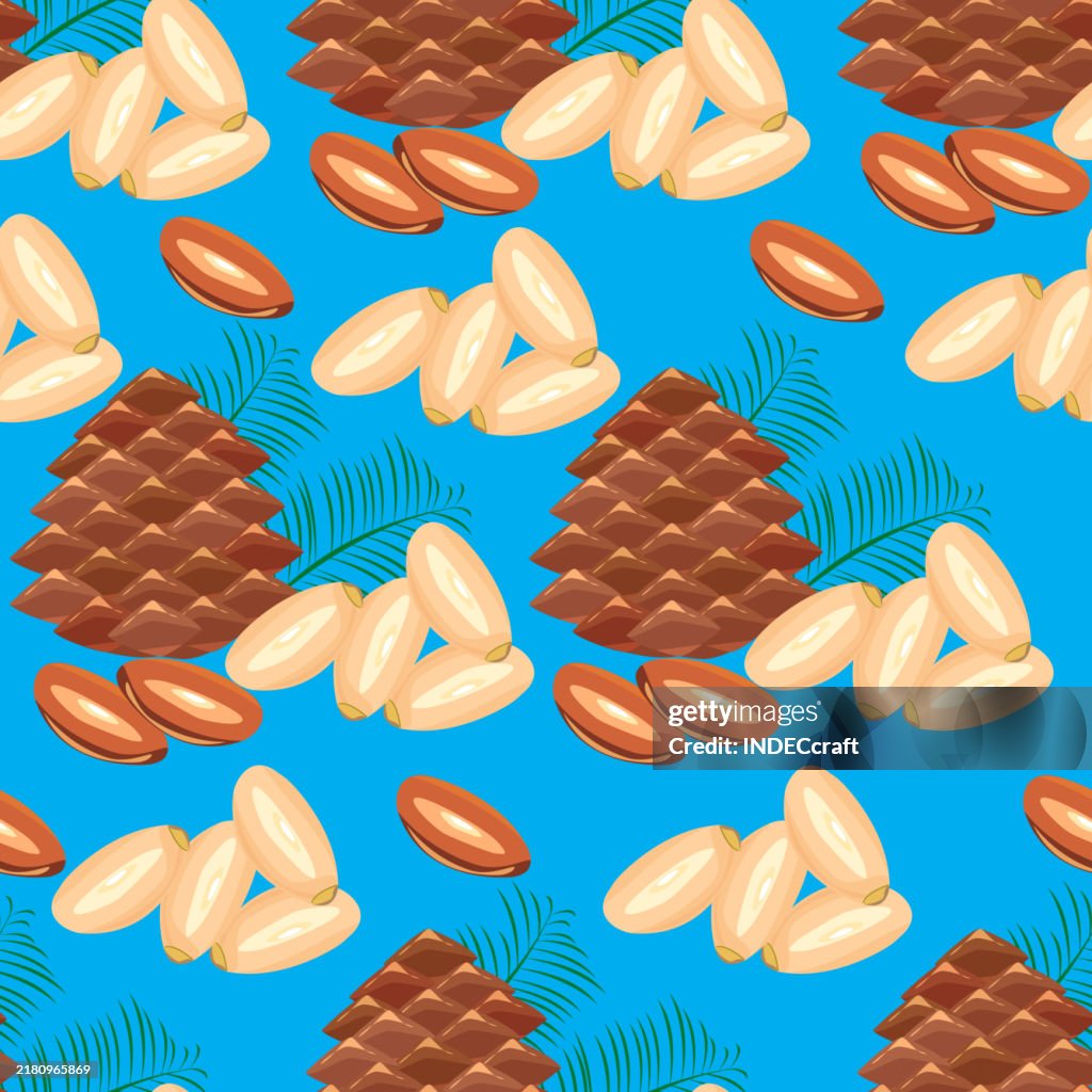 Pine nut seamless pattern
