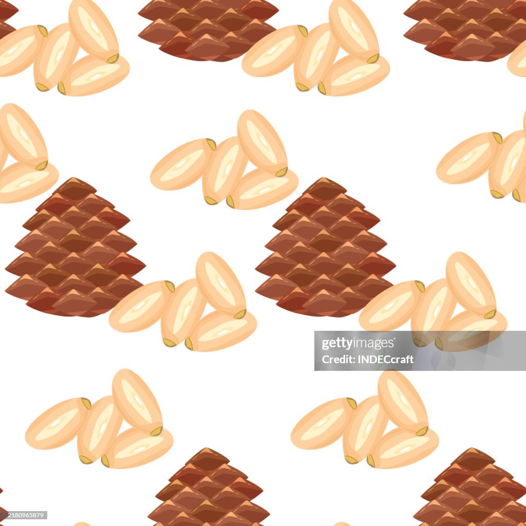 Pine nut seamless pattern
