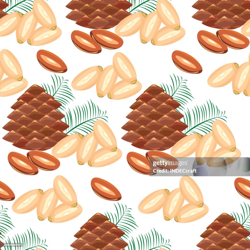 Pine nut seamless pattern