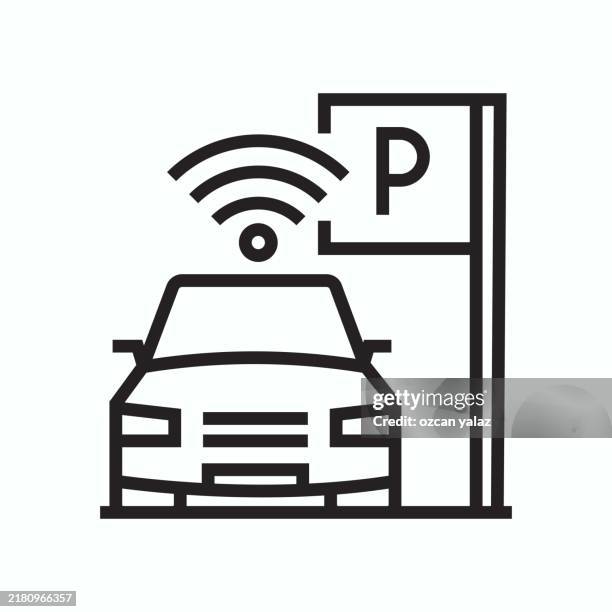 smart city related line icons set. editable stroke. - outdoor security camera stock illustrations