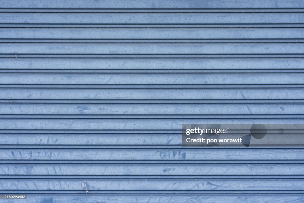 Roller shutter door metal texture.