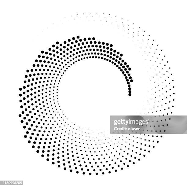 a circular pattern design made of black dots creating a dynamic visual effect. - procurement process pattern stock illustrations