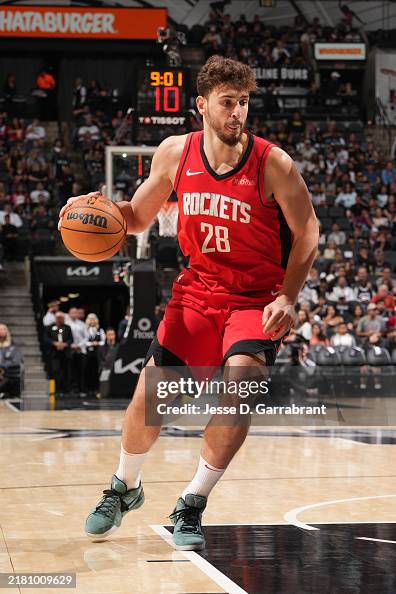 Sanguen Rockets Alperen Sengun of the Houston Rockets dribbles the ball during the ...