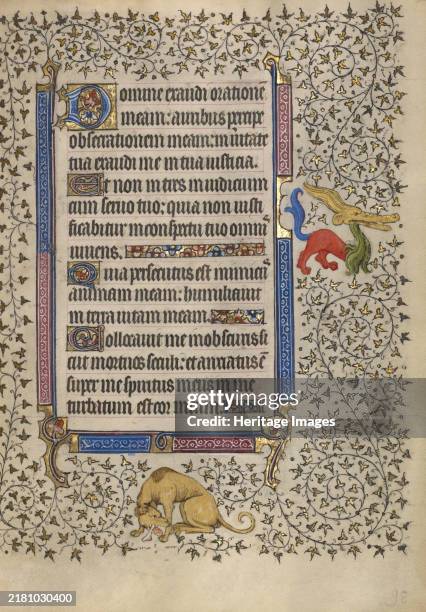Decorated Text Page; Book of Hours, circa 1410. Creator: Unknown.