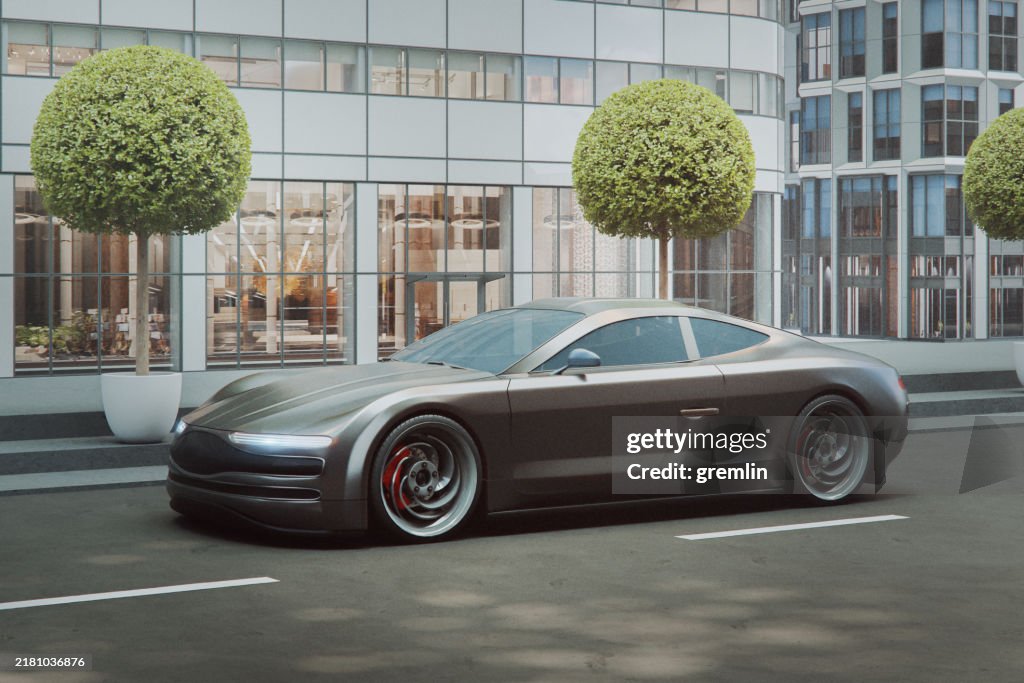 Generisches modernes Auto auf der Straße