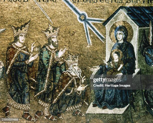 Epiphany, mosaic, Saint Mark's Basilica, Venice, Italy, 12th-14th centuries. The visit of the Magi to the Christ Child. Creator: Unknown.