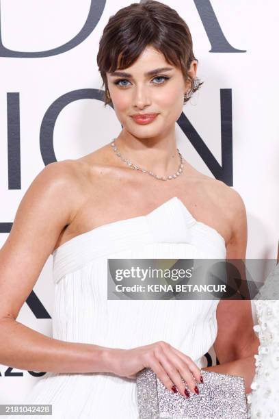 Model Taylor Hill attends the CFDA Fashion Awards at the American Museum of Natural History in New York, October 28, 2024.