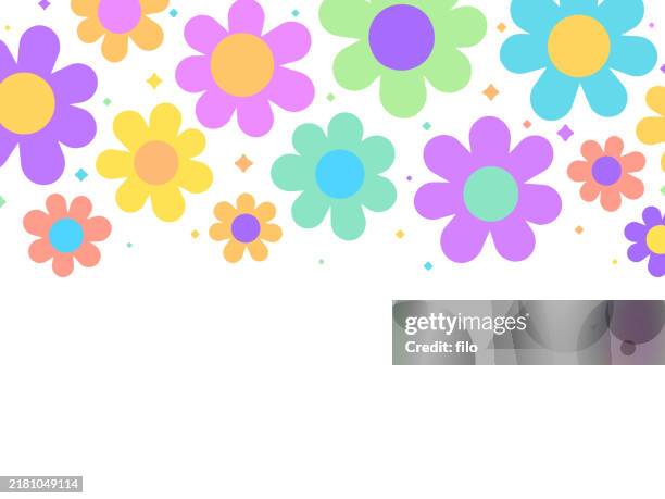 flower happiness spring beauty surprise excitement background - flower print top stock illustrations