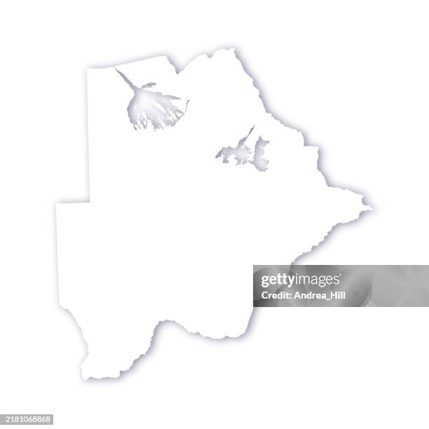 botswana map with lakes and deltas and a soft drop shadow vector map - okavango delta stock illustrations