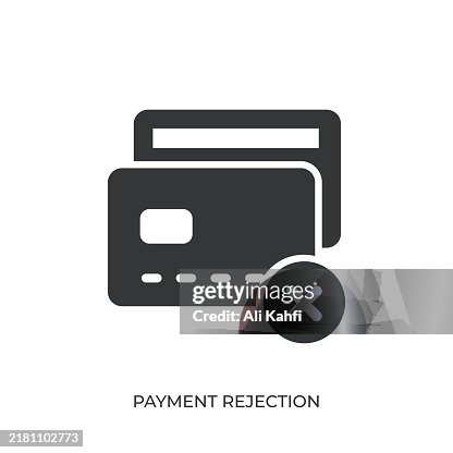 Payment Rejection glyph solid icon. Solid icon that can be applied anywhere, simple, pixel perfect and modern style Payment Rejection glyph solid icon. Solid icon that can be applied anywhere, simple, pixel perfect and modern style