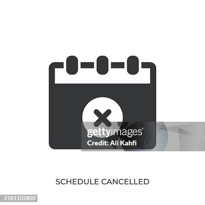 Schedule Cancelled glyph solid icon. Solid icon that can be applied anywhere, simple, pixel perfect and modern style Schedule Cancelled glyph solid icon. Solid icon that can be applied anywhere, simple, pixel perfect and modern style