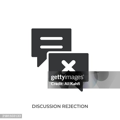 Discussion Rejection glyph solid icon. Solid icon that can be applied anywhere, simple, pixel perfect and modern style Discussion Rejection glyph solid icon. Solid icon that can be applied anywhere, simple, pixel perfect and modern style