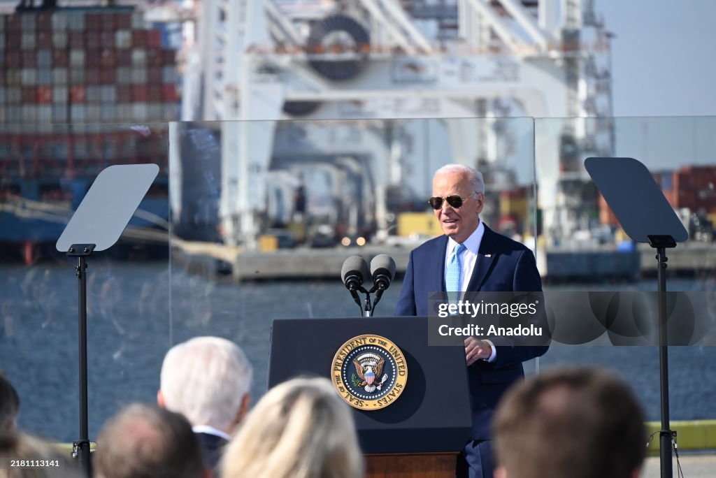 US President Joe Biden speaks at Baltimore Maryland Remarks Event