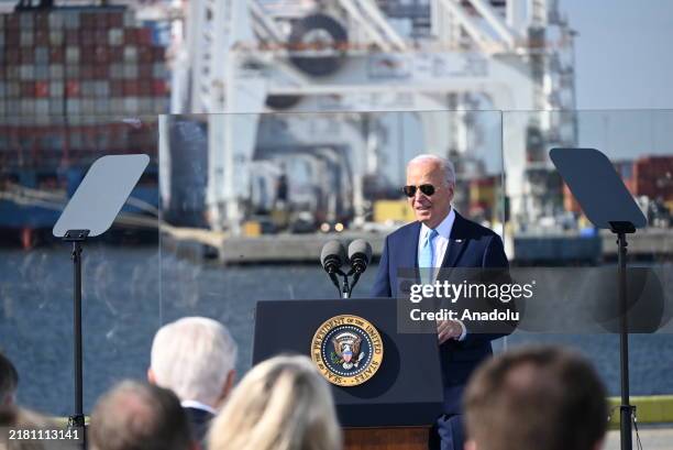 US President Joe Biden speaks at Baltimore Maryland Remarks Event, Fotografía de noticias