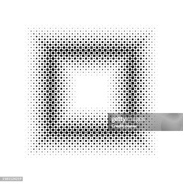 square frame of squares, black and white pixel halftone pattern. - pixel perfect stock illustrations