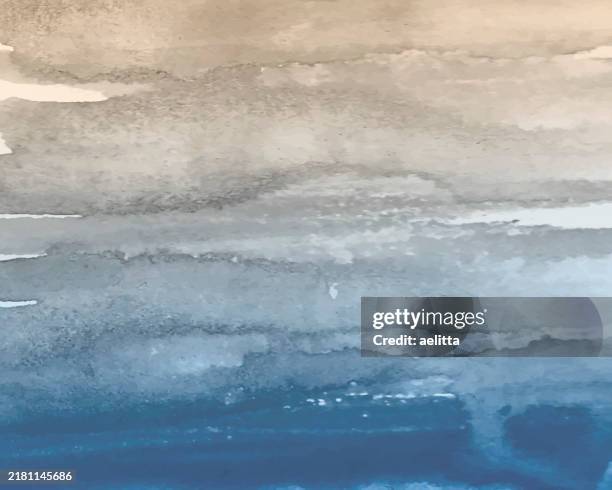 abstract watercolor background. sea.sky. blue. light blue. beige. pastel colored. - cloudy background stock illustrations