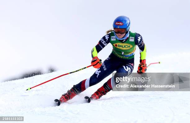 Mikaela Shiffrin of United States competes in her second run of Women's Giant Slalom during the Audi FIS Alpine Ski World Cup on October 26, 2024 in...