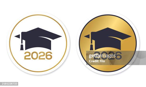 graduation 2026 mortarboard celebration year number vertical design element - 2026 2026 stock illustrations