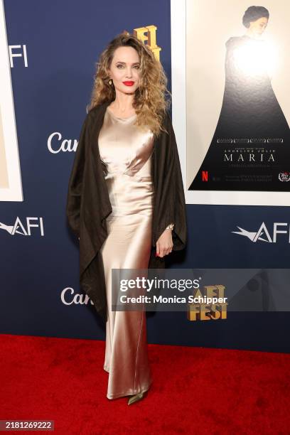 Angelina Jolie attends the premiere of "Maria" during the 2024 AFI Fest at TCL Chinese Theatre on October 26, 2024 in Hollywood, California.