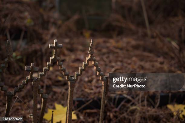 The historic Lutheran cemetery is seen before All Saints' Day in Warsaw, Poland, on October 26, 2024.