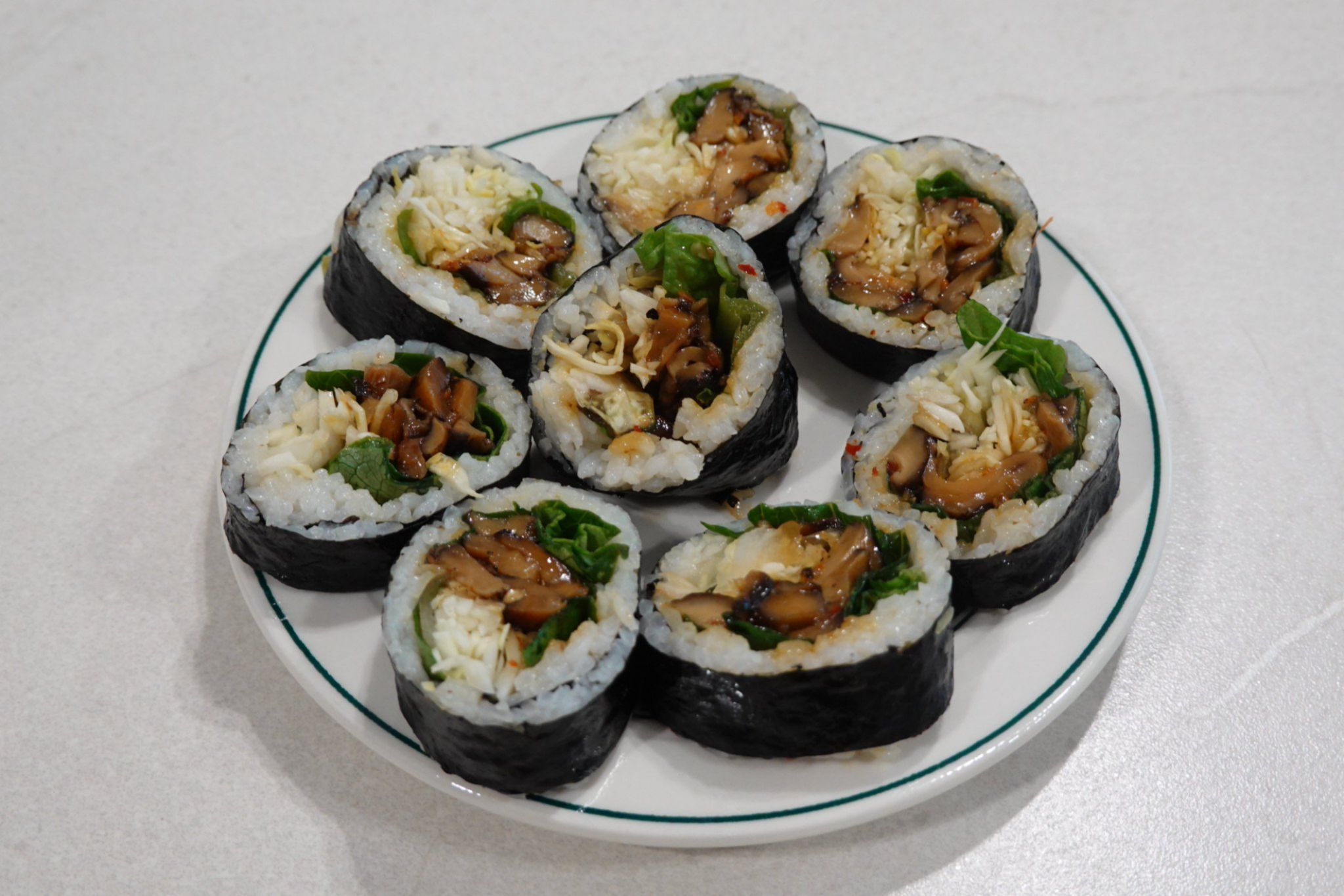 shiitake spinach sushi