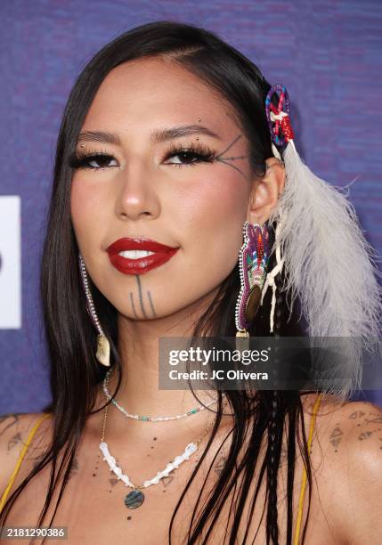 Quannah Chasinghorse attends the 34th Annual Environmental Media Association Awards Gala at Radford Studio Center on October 26, 2024 in Studio City,...