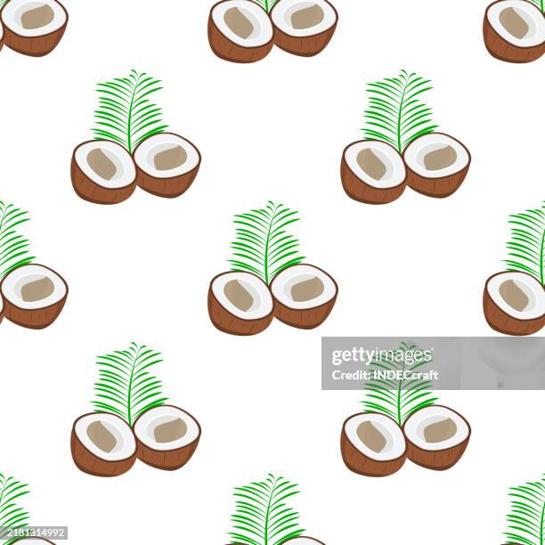 coconut seamless pattern - coconut milk isolated stock illustrations