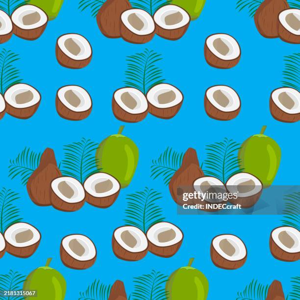 coconut seamless pattern - coconut milk isolated stock illustrations