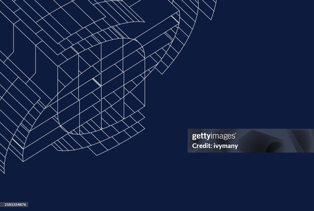 3D model line structure technology pattern background