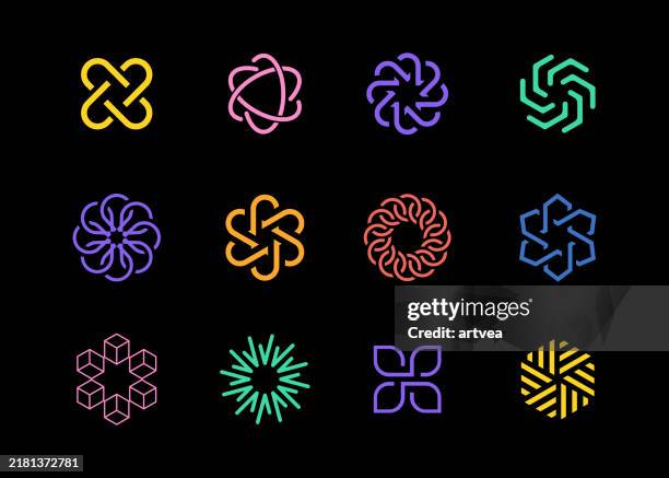 logo elements design - kunst und kunsthandwerk stock-grafiken, -clipart, -cartoons und -symbole