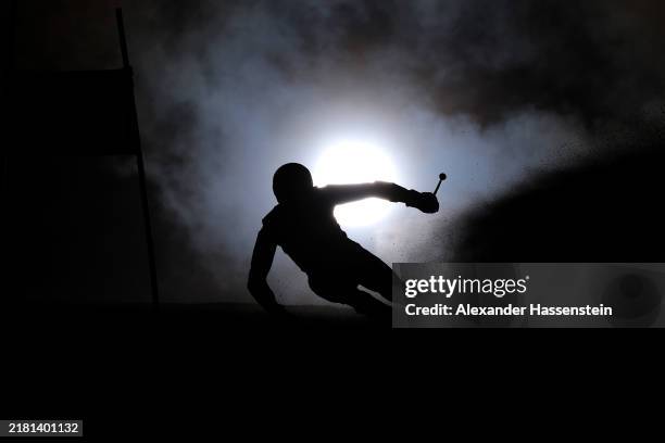 William Hansson of Sweden competes in his second run of the Men's Giant Slalom during the Audi FIS Alpine Ski World Cup on October 27, 2024 in...