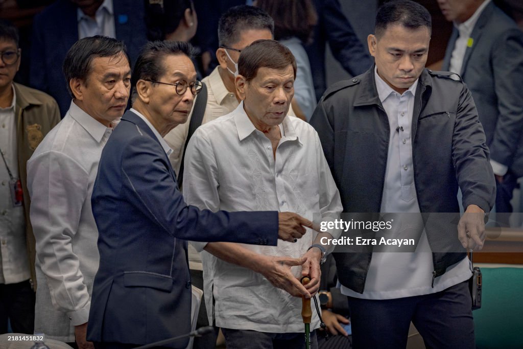 Former President Rodrigo Duterte Appears In Front Of Lawmakers To Face Drug War Questions