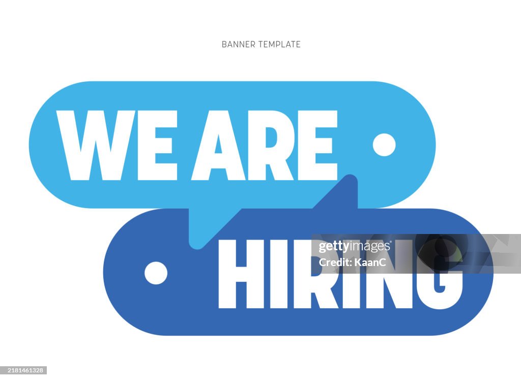 We are Hiring speech bubble sign vector stock illustration