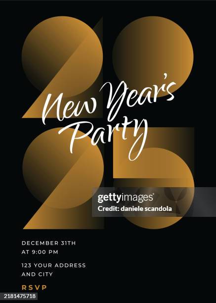 2025 - holiday new years party invitation design template. - luxury party invite stock illustrations
