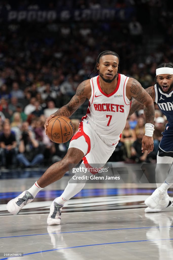 Cam Hodges Rockets Cam Whitmore of the Houston Rockets dribbles the ball during the game ...