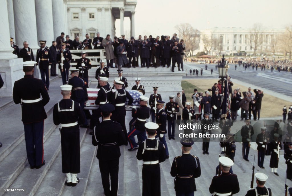 Eisenhower Casket Arriving At Capitol