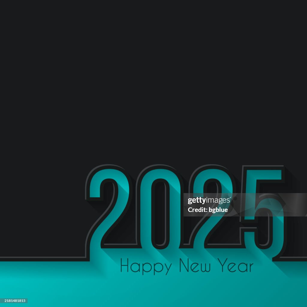Happy New Year 2025 Black Background HighRes Vector Graphic Getty Images