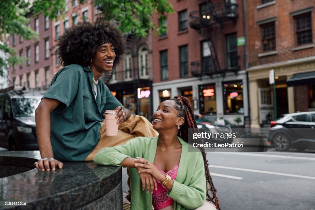 Two friends in New York City