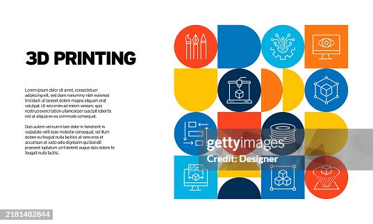 3D Printing and Modeling Related Vector Illustration. 3D Printer, Filament, Innovation, Prototype, Industry, Material, Manufacturing. 3D Printing and Modeling Related Vector Illustration. 3D Printer, Filament, Innovation, Prototype, Industry, Material, Manufacturing.