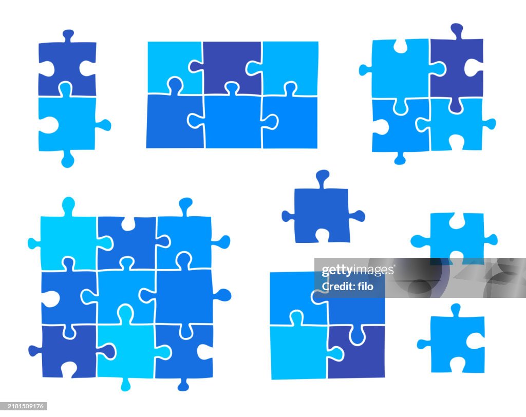 Moderne handgezeichnete Puzzleteile