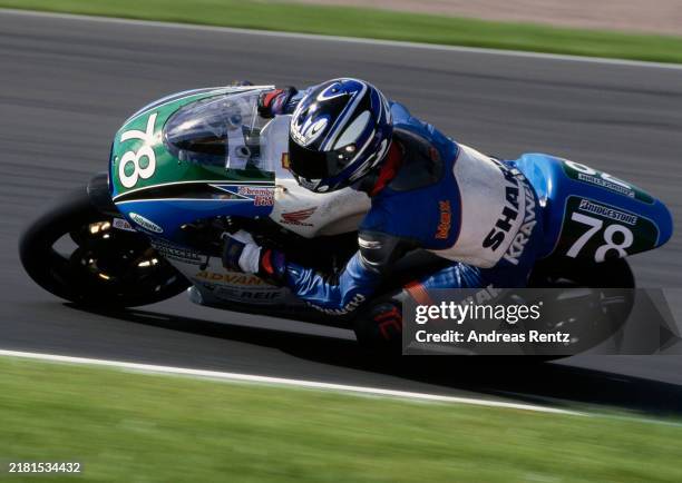 Max Neukirchner from Germany riding the ADAC Sachsen Honda NSR250 Grand Prix motorcycle during the Cinzano Motorrad Grand Prix Deutschland, Round 9...