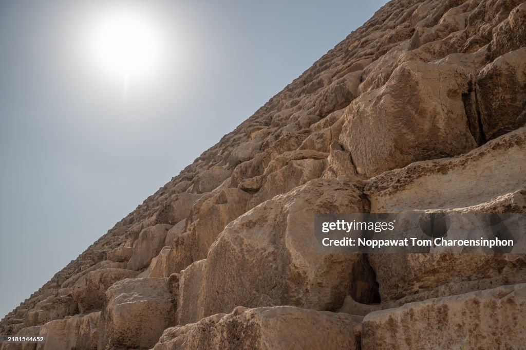 Pyramids Zoomed In Close Up Shot Of The Great Pyramid Of Giza Egypt High-Res Stock Photo ...