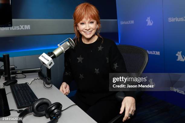 Reba McEntire visits SiriusXM Studios on October 28, 2024 in New York City.