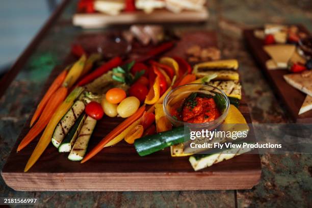 appetizers on restaurant bar - vegetable tray stock pictures, royalty-free photos & images