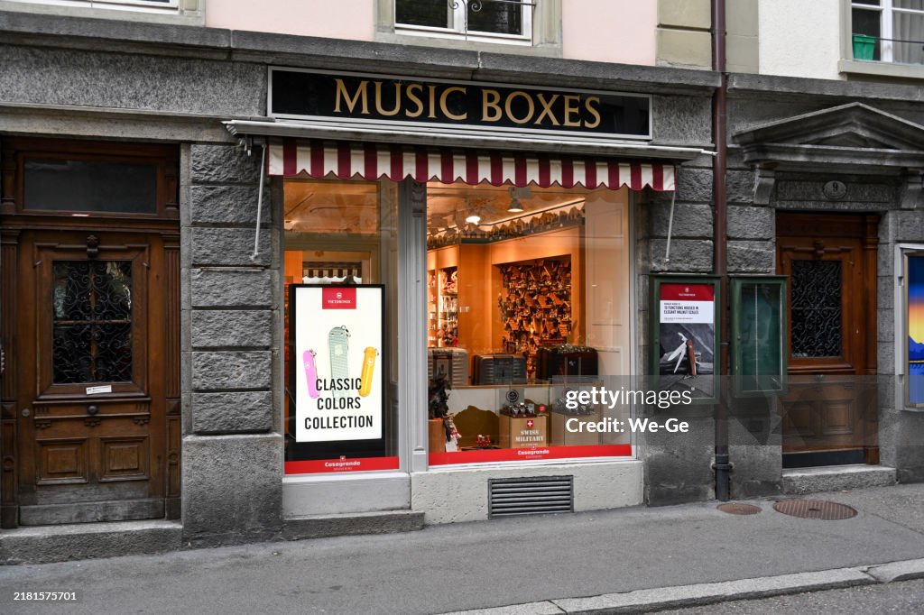 The Casagrande souvenir store at the Lion Monument in Lucerne's Old Town.