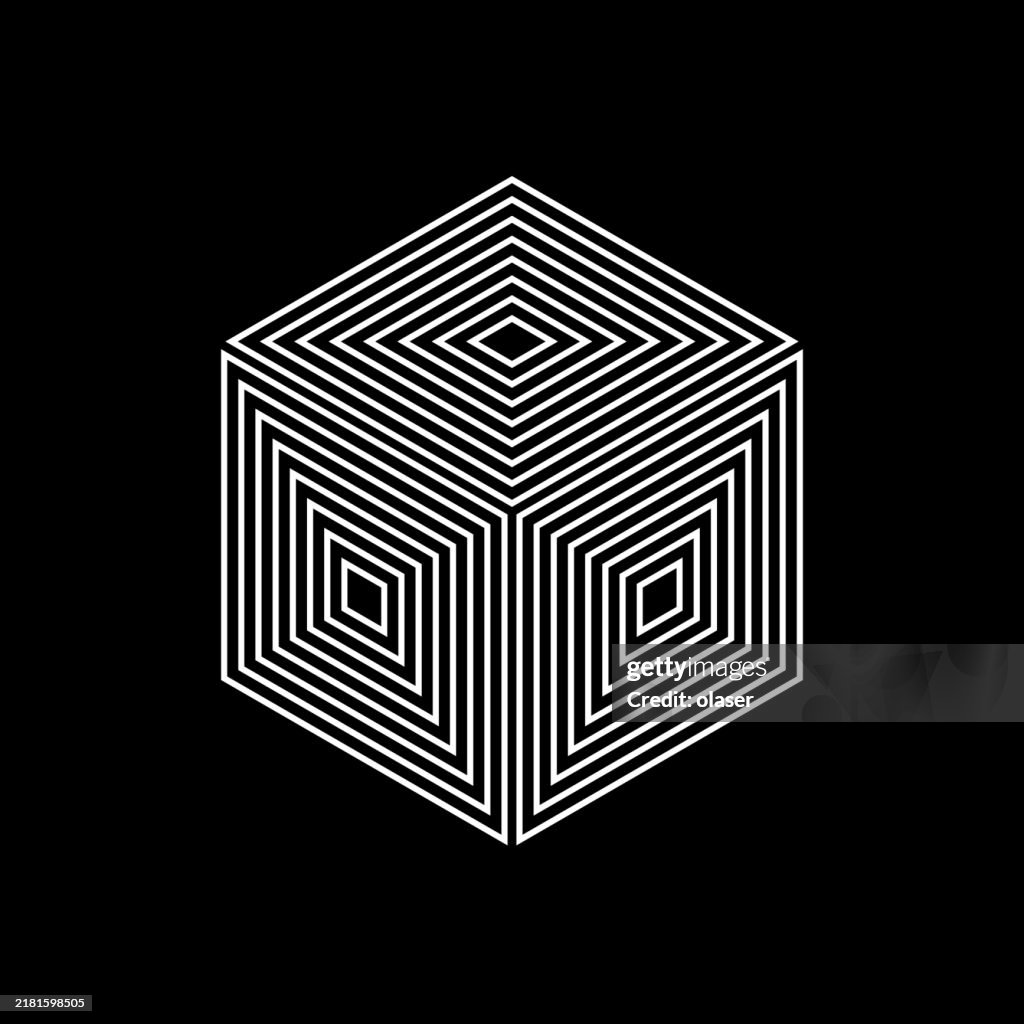 Geometric Patterns Using Cubes Geometric Cube Design With Intricate Line Patterns On A Black ...