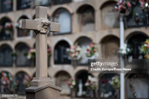 Cemetery in the Poblenou neighborhood, on 25 October, 2024 in Barcelona, Catalonia, Spain. The cemetery is a funerary museum full of sculptures. It...